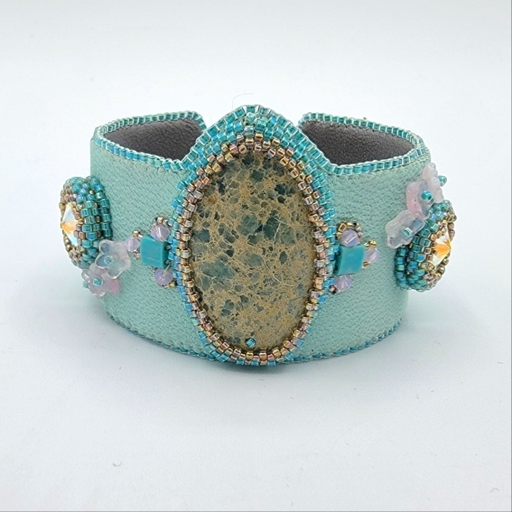 Tiffany Blue Cuff Bracelet Leather Adjustable #2041